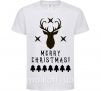 Дитяча футболка Merry Christmas Black Deer Білий фото
