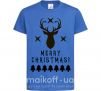 Детская футболка Merry Christmas Black Deer Ярко-синий фото