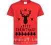 Детская футболка Merry Christmas Black Deer Красный фото