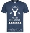 Мужская футболка Merry Christmas Black Deer Темно-синий фото
