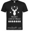 Чоловіча футболка Merry Christmas Black Deer Чорний фото