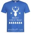 Мужская футболка Merry Christmas Black Deer Ярко-синий фото