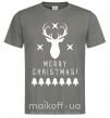 Чоловіча футболка Merry Christmas Black Deer Графіт фото