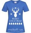 Женская футболка Merry Christmas Black Deer Ярко-синий фото