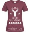 Жіноча футболка Merry Christmas Black Deer Бордовий фото