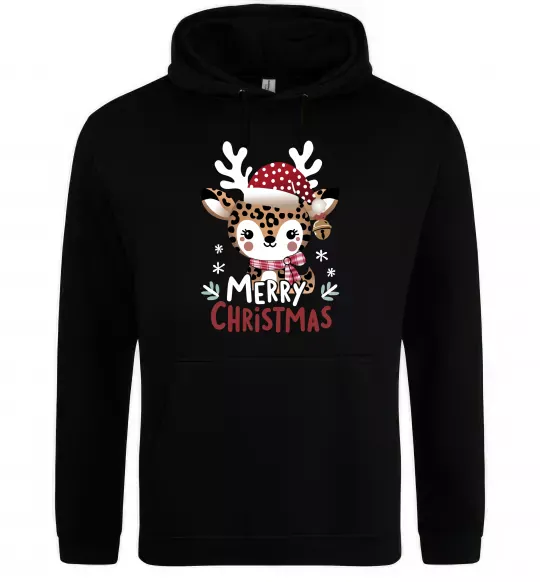 Мужская толстовка (худи) Merry Christmas Deer Черный фото