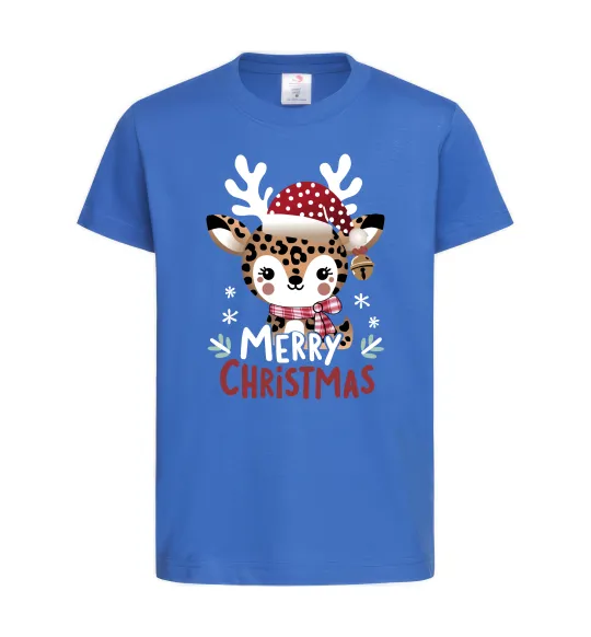 Детская футболка Merry Christmas Deer Ярко-синий фото