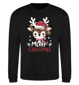 Свитшот Merry Christmas Deer Черный фото