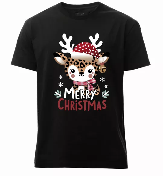 Мужская премиум футболка Merry Christmas Deer Черный фото