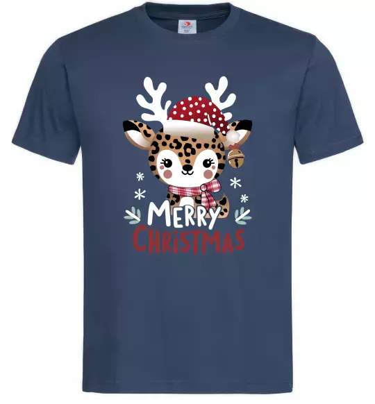 Мужская футболка Merry Christmas Deer Темно-синий фото
