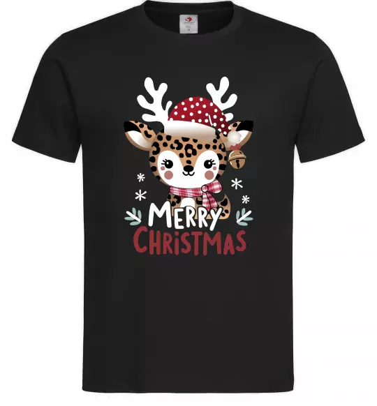 Мужская футболка Merry Christmas Deer Черный фото