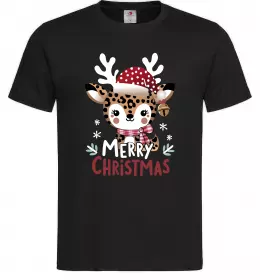 Мужская футболка Merry Christmas Deer Черный фото