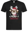 Мужская футболка Merry Christmas Deer Черный фото