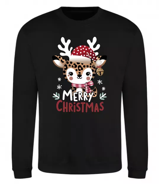 Світшот Merry Christmas Deer Чорний фото