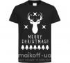Дитяча футболка Merry Christmas Black Deer Чорний фото