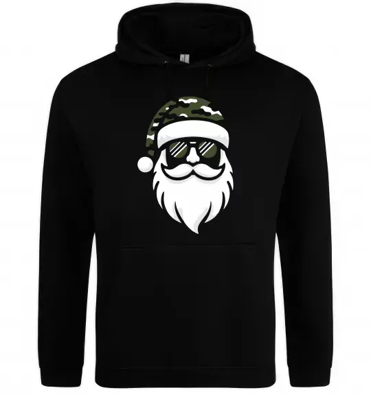 Женская толстовка (худи) Santa camouflage Черный фото