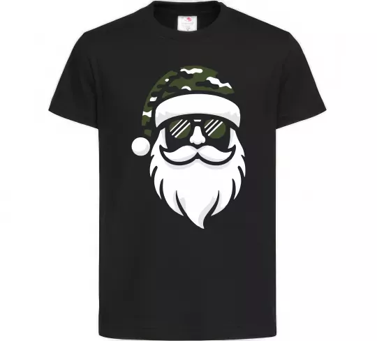 Дитяча футболка Santa camouflage Чорний фото