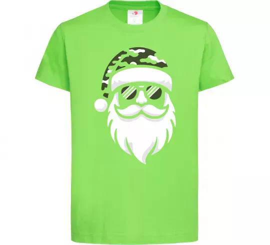 Дитяча футболка Santa camouflage Лаймовий фото