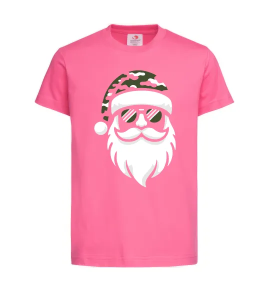 Детская футболка Santa camouflage Ярко-розовый фото