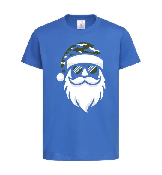 Детская футболка Santa camouflage Ярко-синий фото
