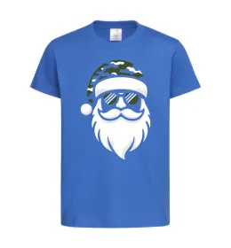 Детская футболка Santa camouflage Ярко-синий фото