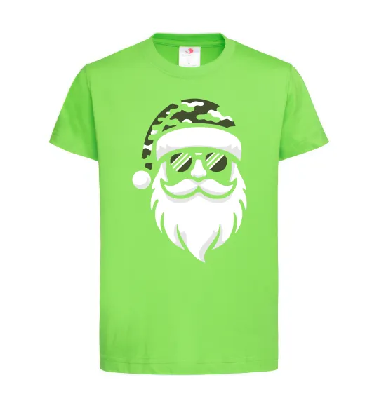 Детская футболка Santa camouflage Лаймовый фото