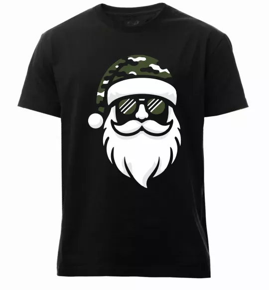 Чоловіча преміум футболка Santa camouflage Чорний фото