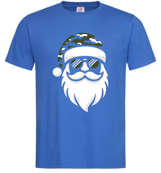 Чоловіча футболка Santa camouflage Яскраво-синій фото