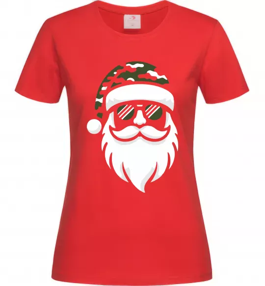 Жіноча футболка Santa camouflage Червоний фото