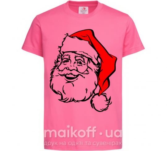 Детская футболка Санта Ярко-розовый фото