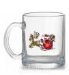 Чашка стеклянная Санта на санях Прозрачный фото