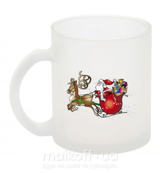 Чашка стеклянная Санта на санях Фроузен фото