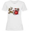 Жіноча футболка Санта на санях Білий фото