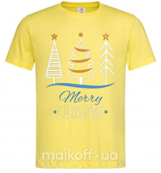 Чоловіча футболка Надпись Merry Christmas Лимонний фото