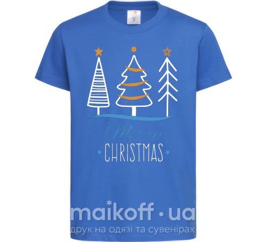Дитяча футболка Надпись Merry Christmas Яскраво-синій фото