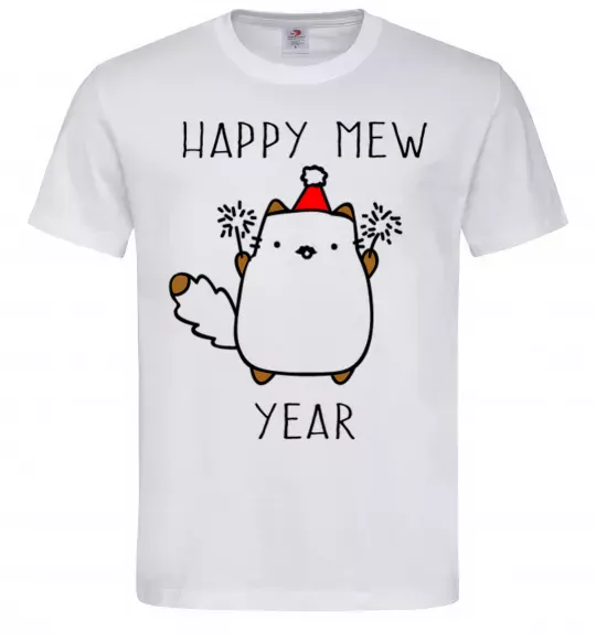 Чоловіча футболка Happy Mew Year Білий фото