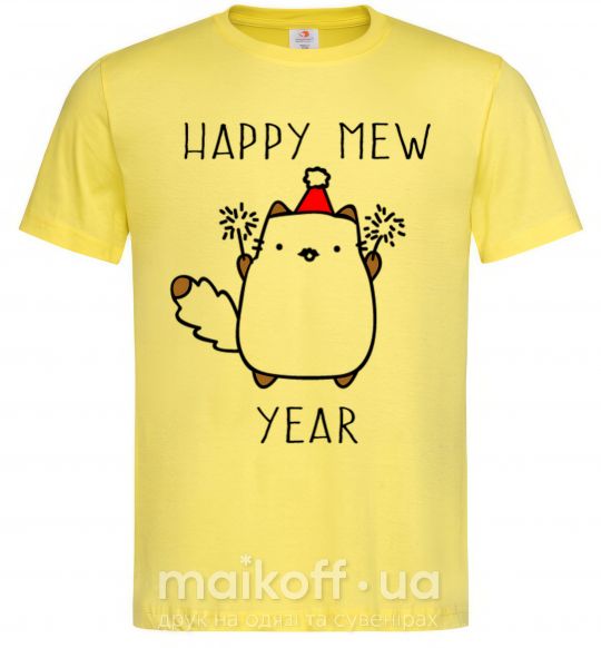 Мужская футболка Happy Mew Year Лимонный фото