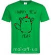 Мужская футболка Happy Mew Year Зеленый фото