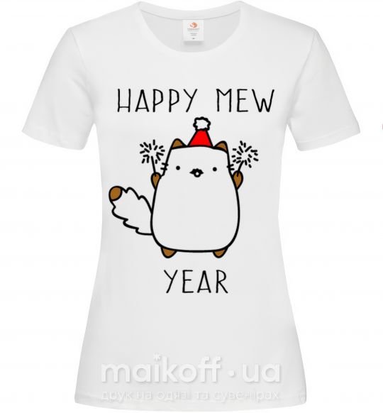 Женская футболка Happy Mew Year Белый фото