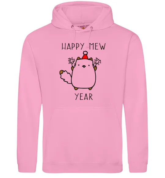 Чоловіча толстовка (худі) Happy Mew Year Рожевий фото