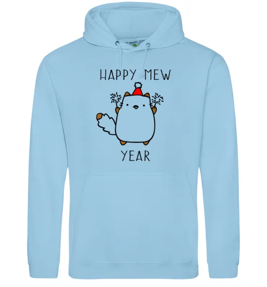 Женская толстовка (худи) Happy Mew Year Голубой фото