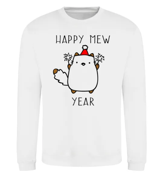 Світшот Happy Mew Year Білий фото