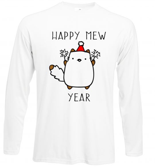 Лонгслів Happy Mew Year Білий фото