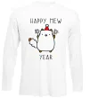 Лонгслів Happy Mew Year Білий фото