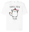 Футболка Оверсайз Happy Mew Year Білий фото