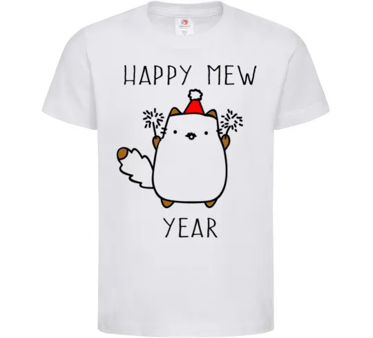 Дитяча футболка Happy Mew Year Білий фото