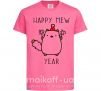 Детская футболка Happy Mew Year Ярко-розовый фото