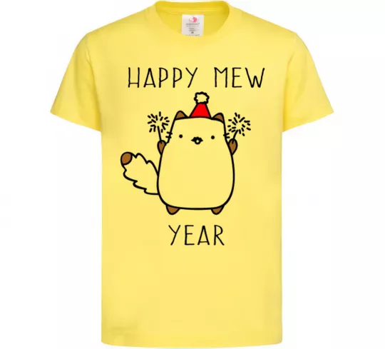 Дитяча футболка Happy Mew Year Лимонний фото