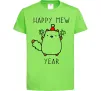 Дитяча футболка Happy Mew Year Лаймовий фото