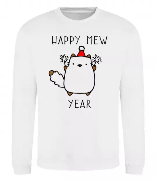 Світшот Happy Mew Year Білий фото